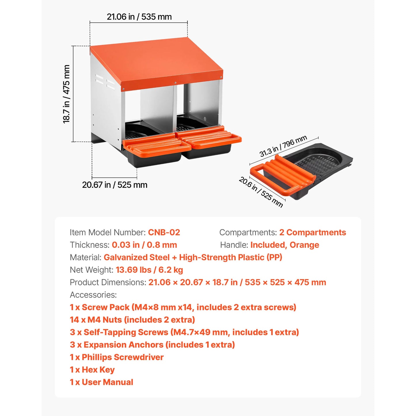 SucceBuy Metal Chicken Nesting Boxes With Protective Rollout Lids