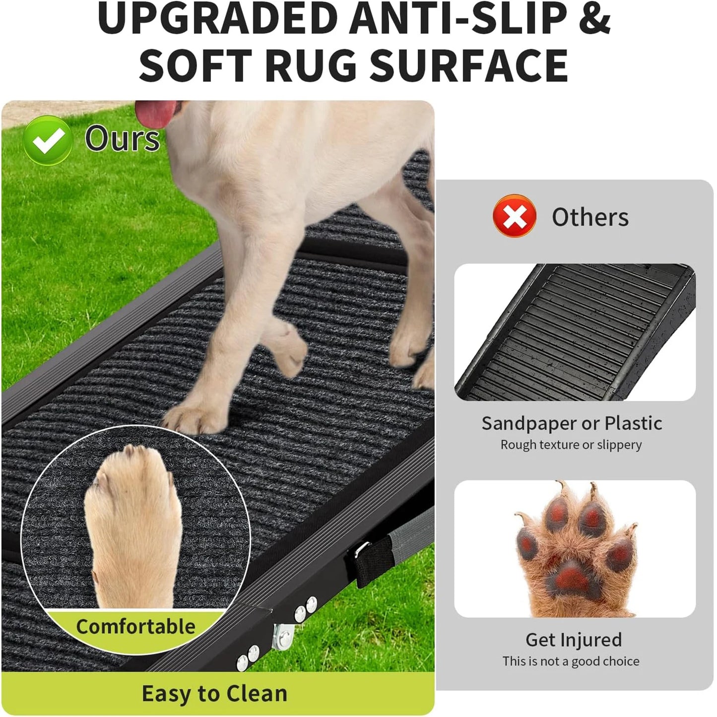 HiMISSDog Upgraded Dog Ramp For Cars With Non Slip Surface