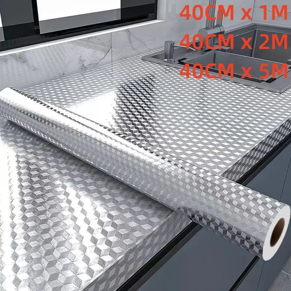 Aluminum Foil Kitchen Stickers Oilproof Self Adhesive For Cabinets