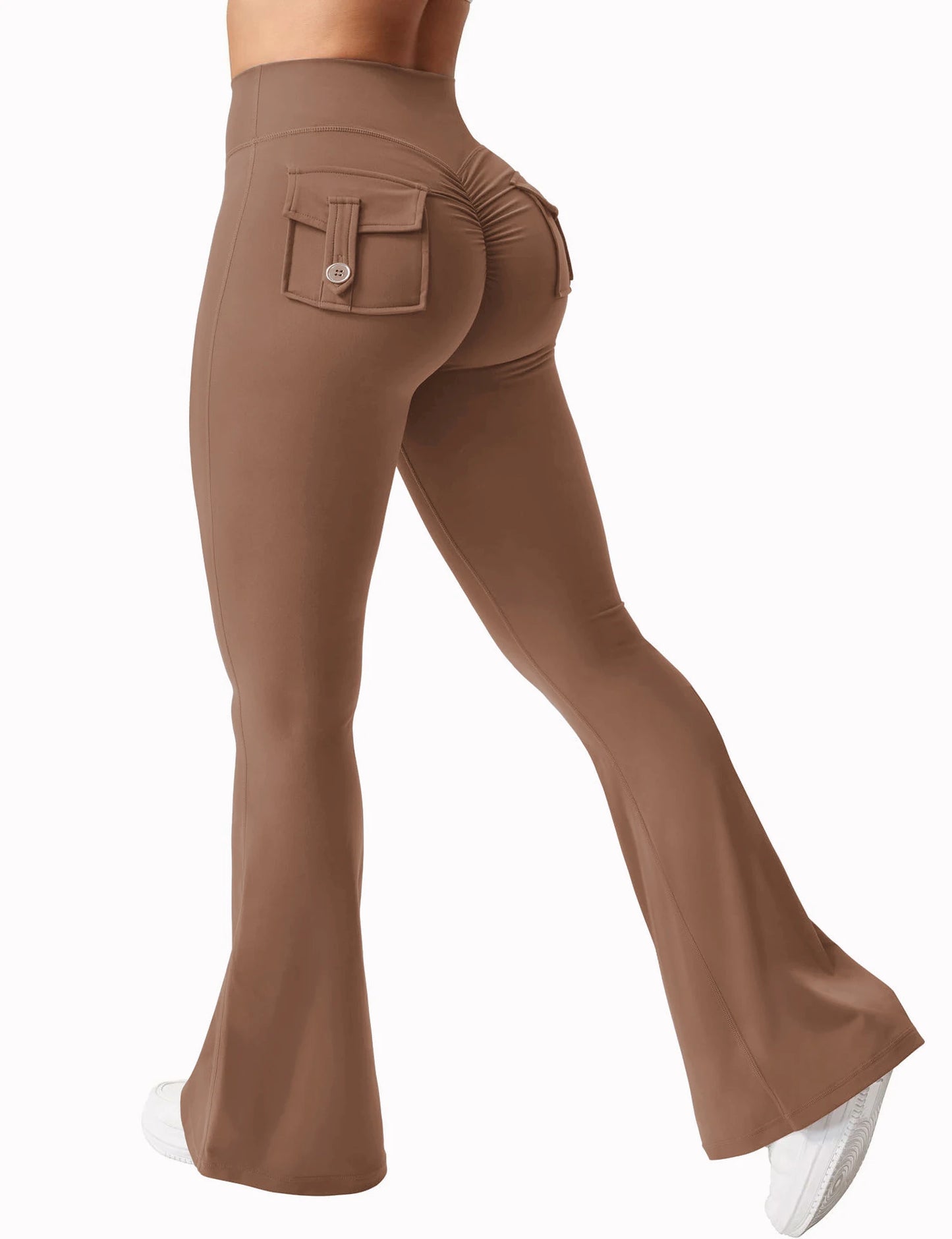 Women's High Waist Cargo Pocket Yoga Running Tights