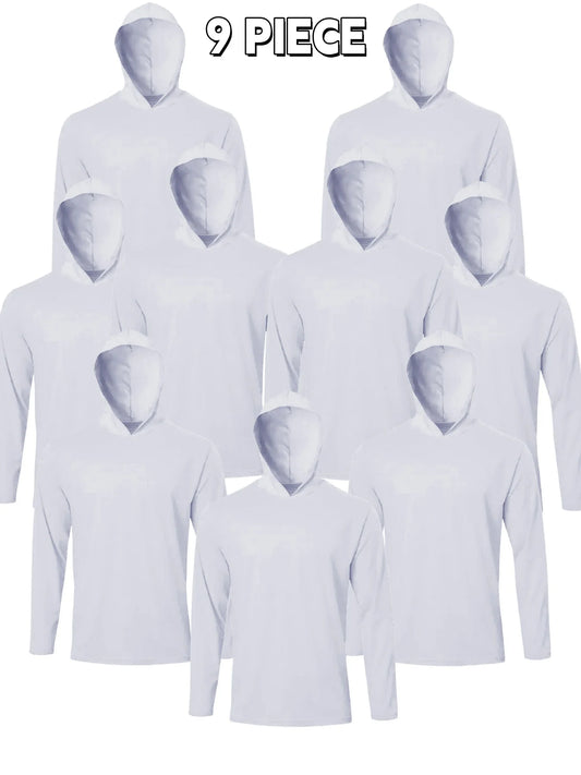 Men's Hooded Long Sleeve Shirts Breathable Workout Tees
