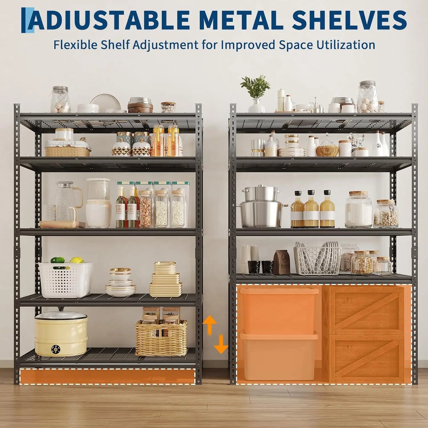 TWISTER.CK Heavy Duty Metal Storage Shelving Unit Five-Tier 2000lb