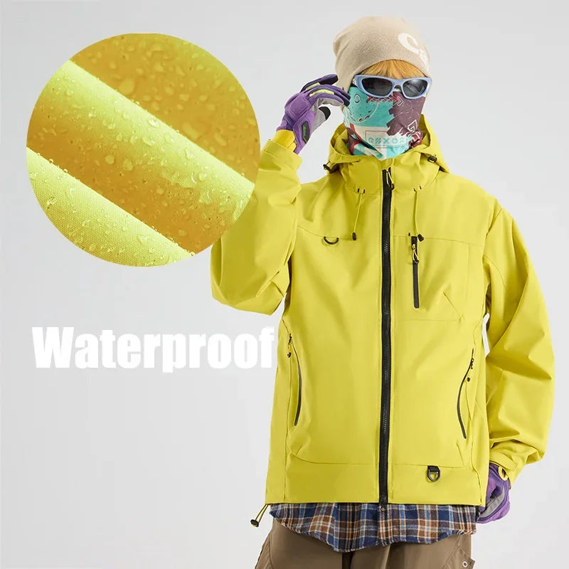 Unisex Waterproof Hiking Jacket Windbreaker Hooded Coat