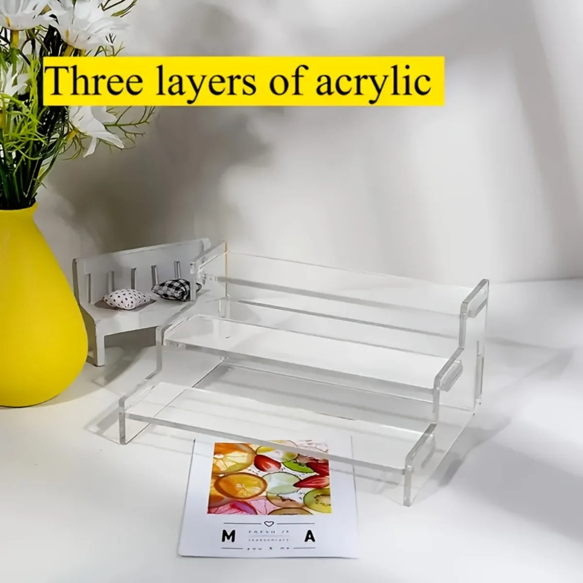 COBASPORT 3-Tier Clear Acrylic Display Stand Jewelry Makeup Organizer