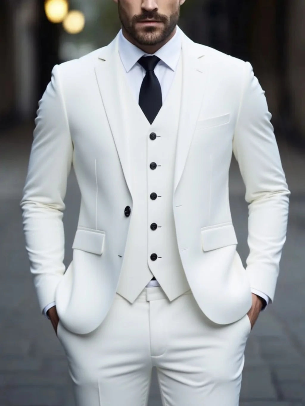 Men's Three Piece Suit Anti Wrinkle No Iron Formal Business Attire