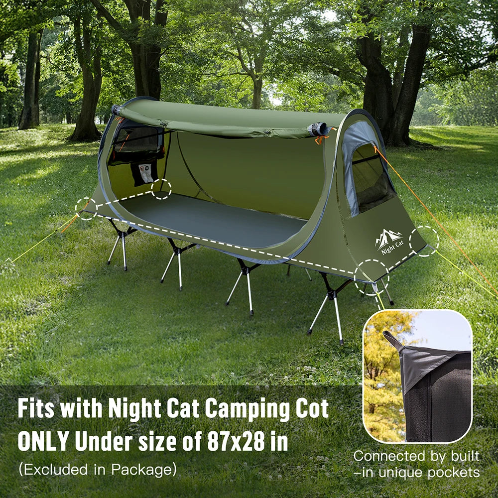 Night Cat Pop Up Camping Tent Waterproof Instant Setup