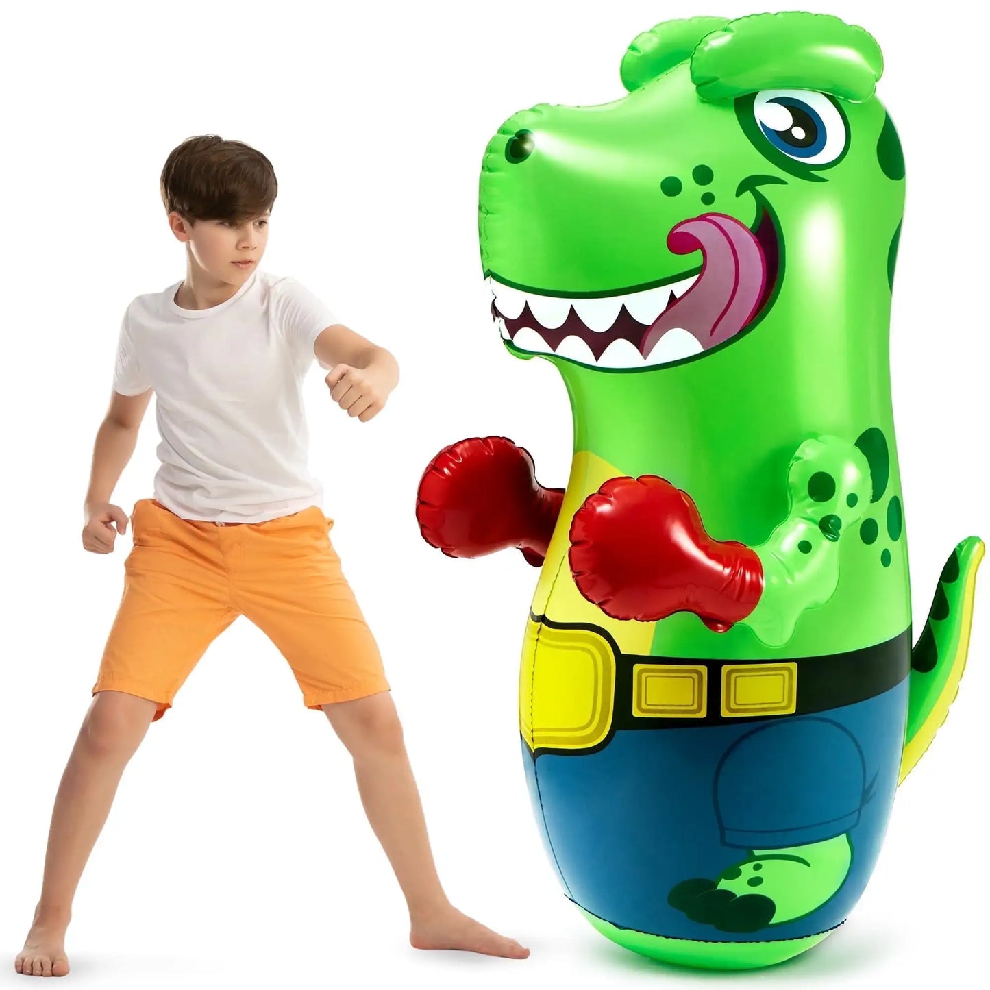 Joyfy Inflatable T-Rex Punching Bag for Kids Bounce-Back Action