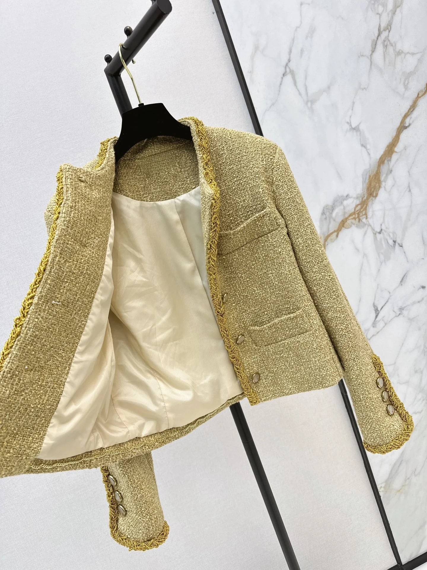 Women Stand Collar Button Jacket Elegant Autumn Winter Outerwear