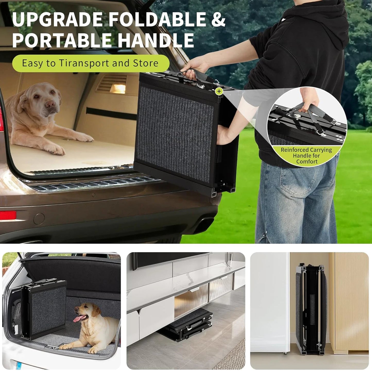 HiMISSDog Upgraded Dog Ramp For Cars With Non Slip Surface