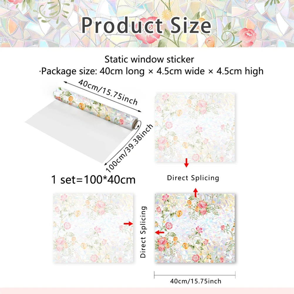 Vine Leaf Window Film Static Cling Decor For Glass Privacy
