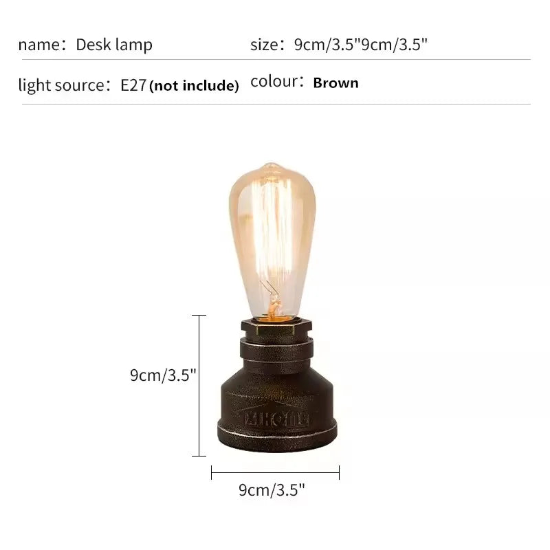 XIHOME Vintage Industrial Desk Lamp E26 Water Pipe Base