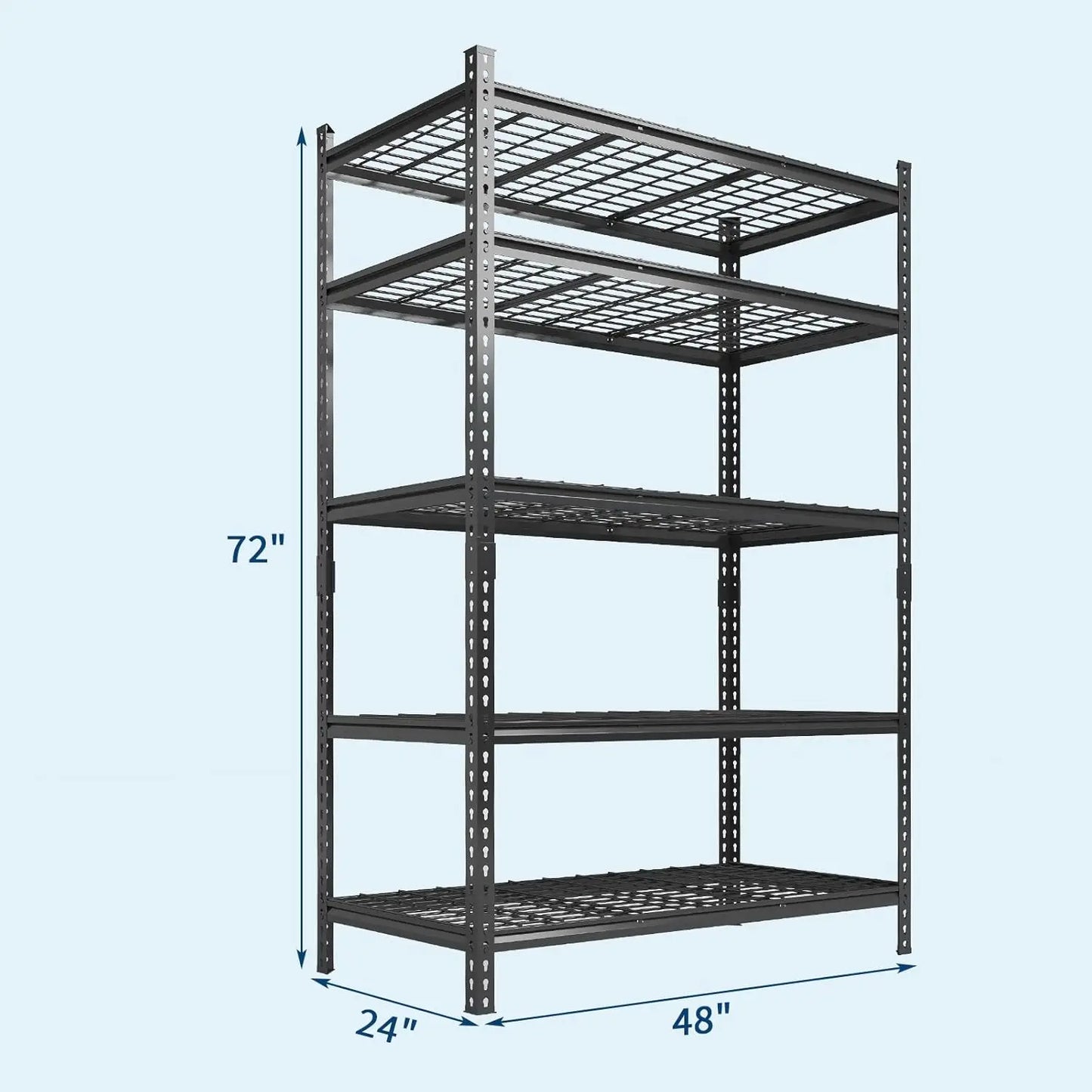 TWISTER.CK Heavy Duty Metal Storage Shelving Unit Five-Tier 2000lb