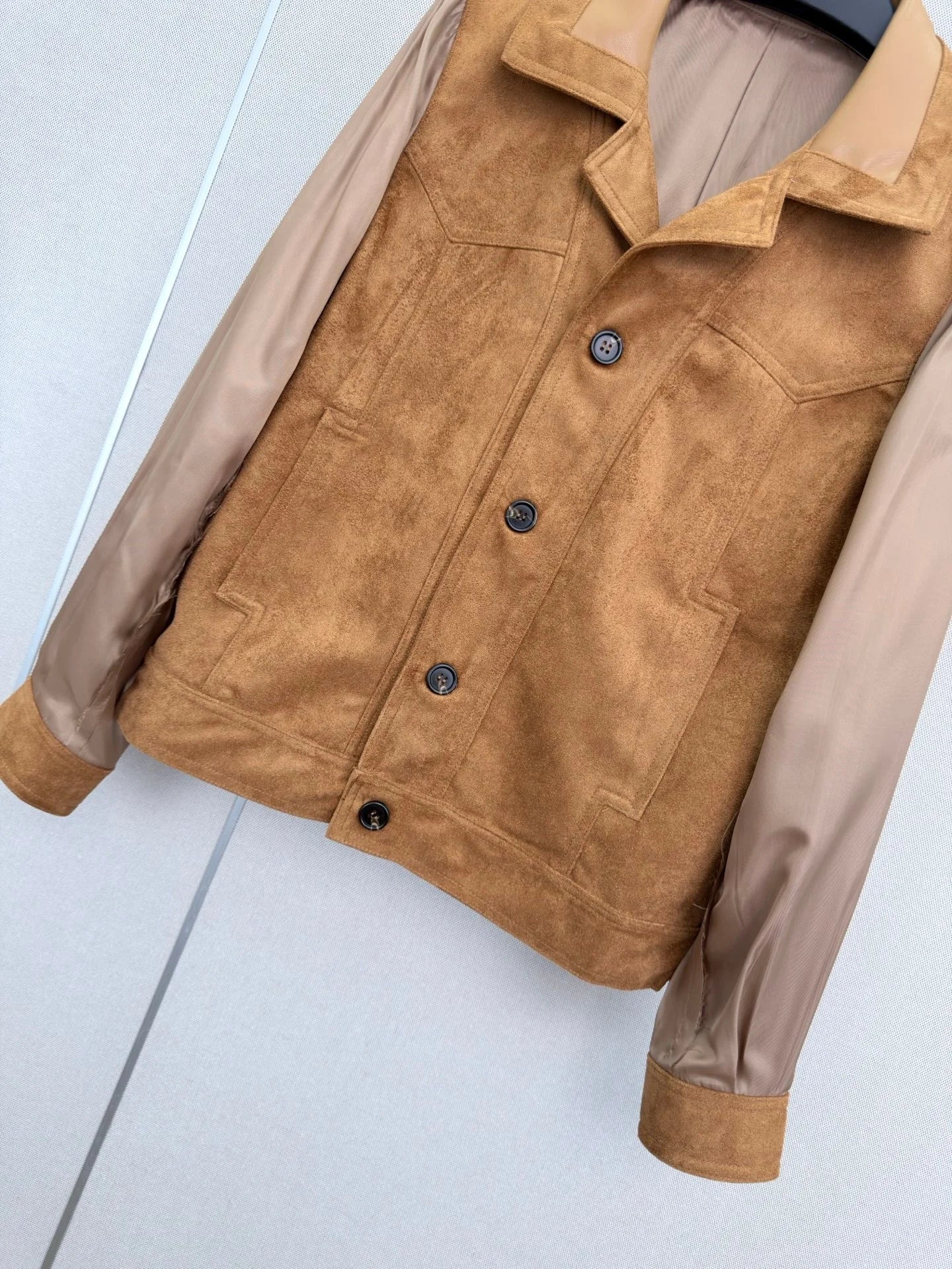 Women Leather Lapel Button Jacket For Autumn Winter Wear