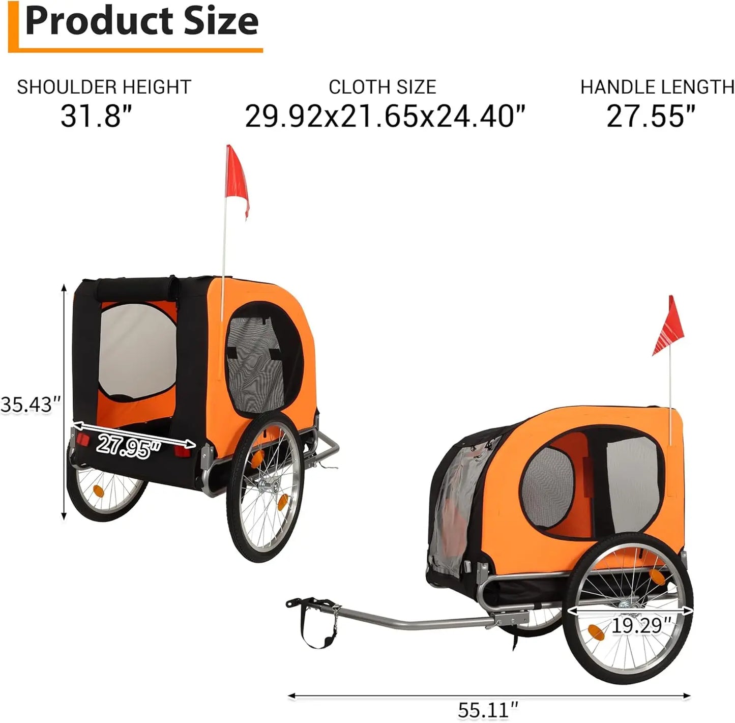 Twister Ck Foldable Dog Bike Trailer With Reliable Wheel Coupler