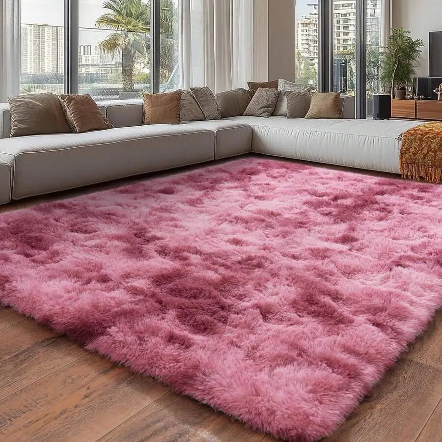 Indoor Soft Shag Plush Acrylic Rug For Bedroom Living Room