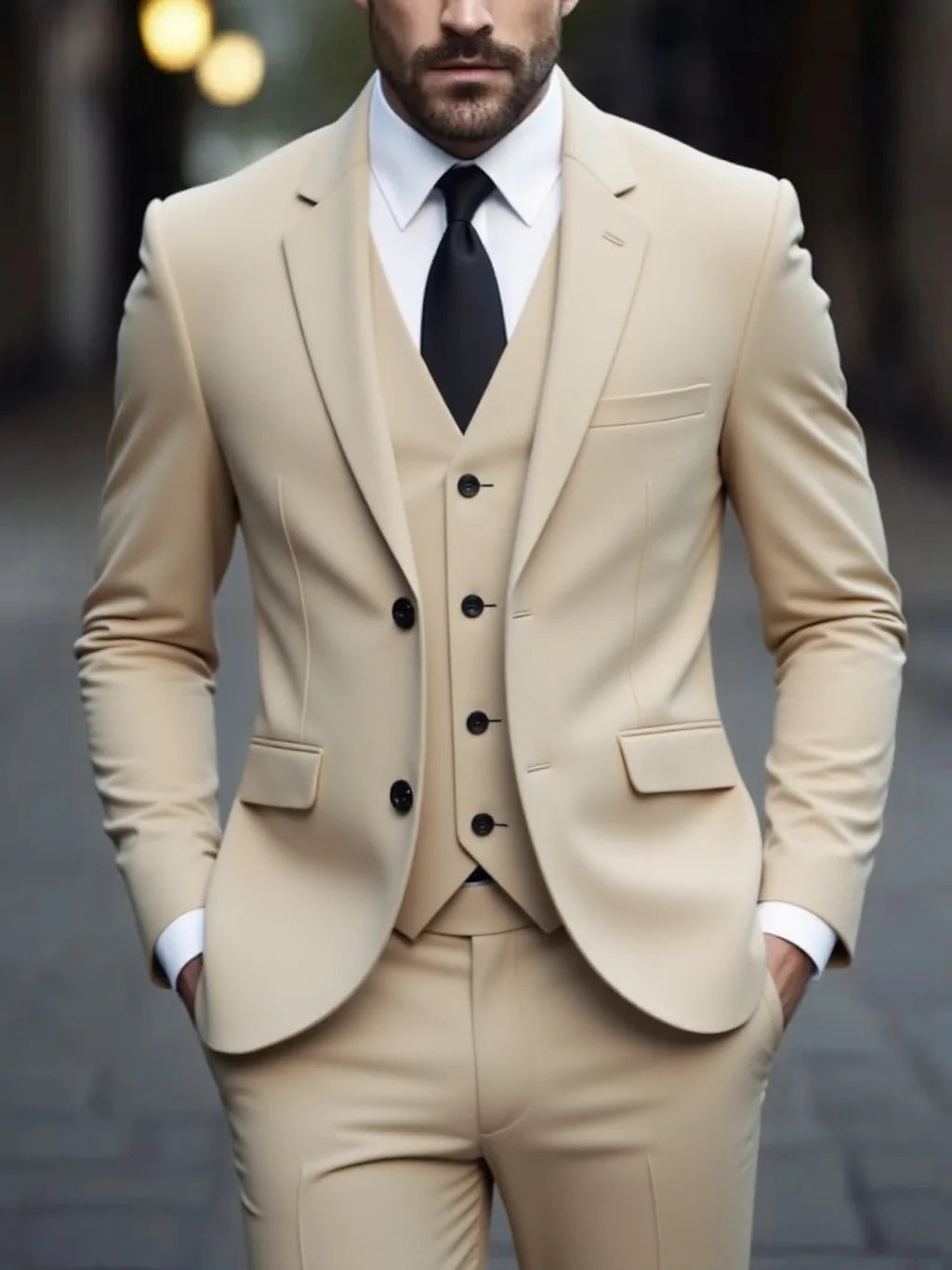 Men's Three Piece Suit Anti Wrinkle No Iron Formal Business Attire