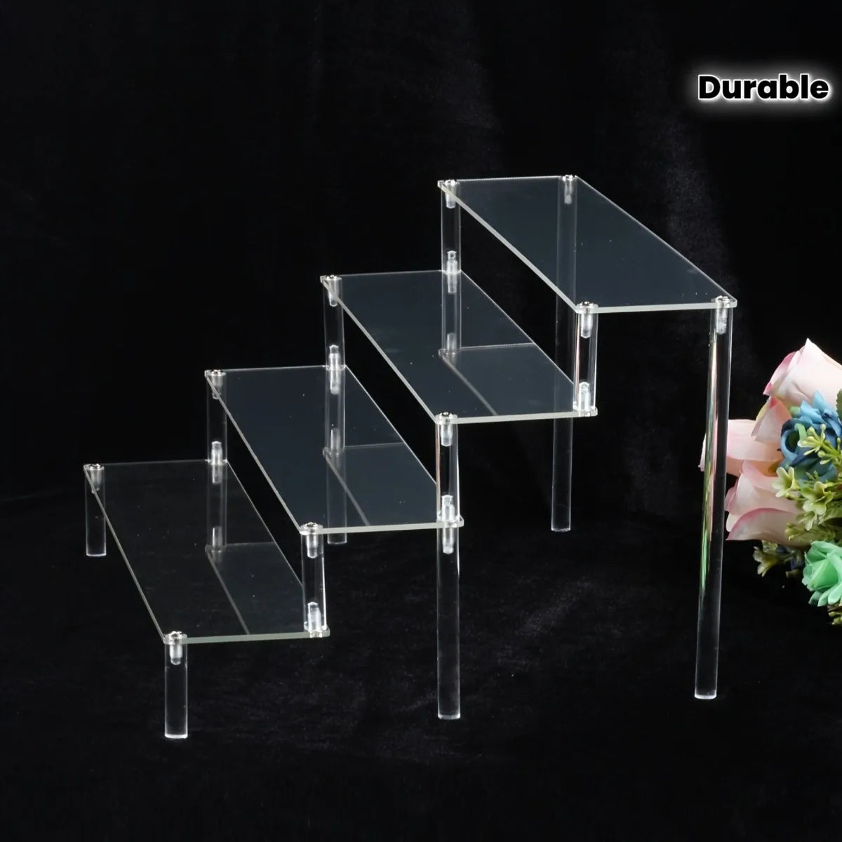 COBASPORT 3-Tier Clear Acrylic Display Stand Jewelry Makeup Organizer
