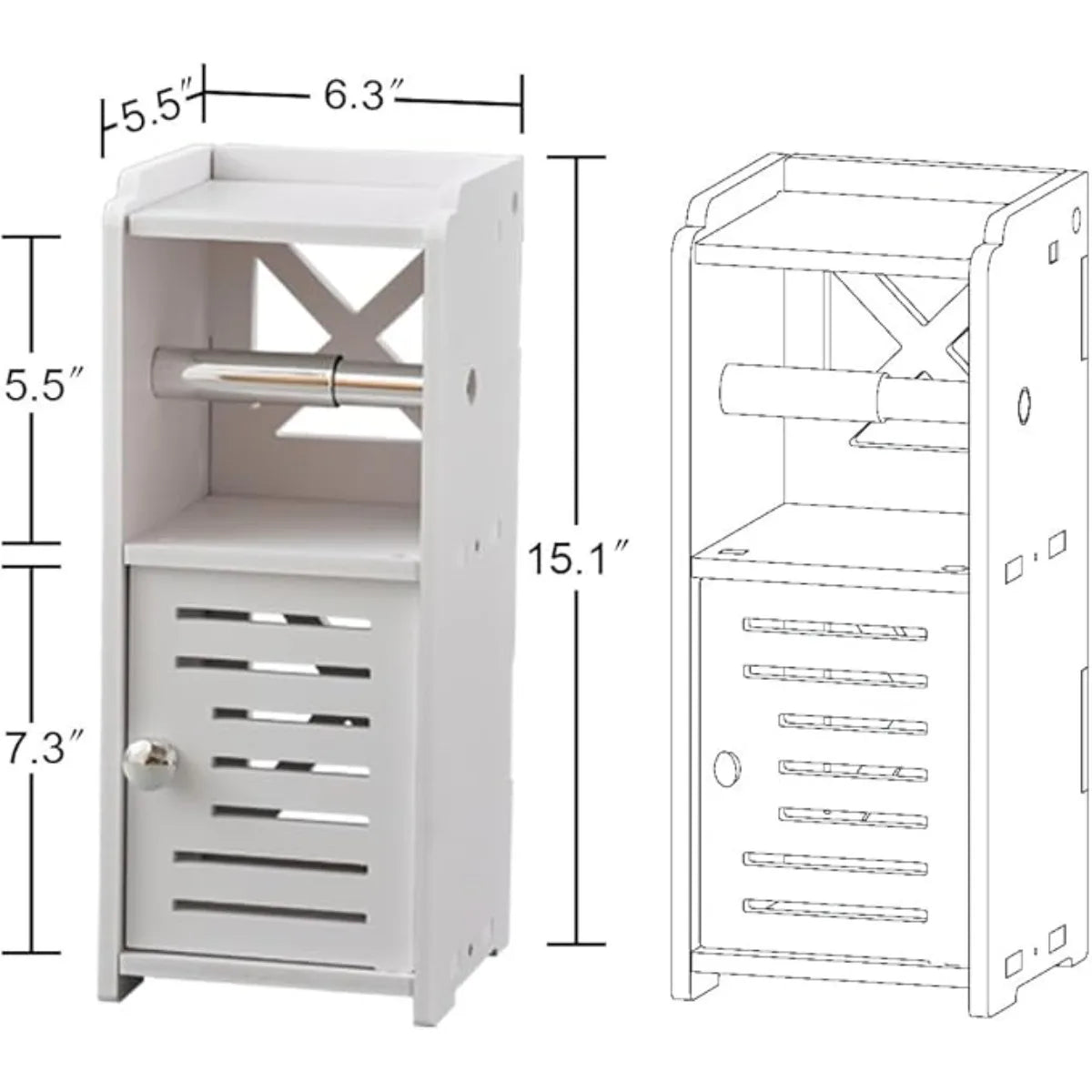 XIUWO Free Standing Toilet Paper Holder Stand