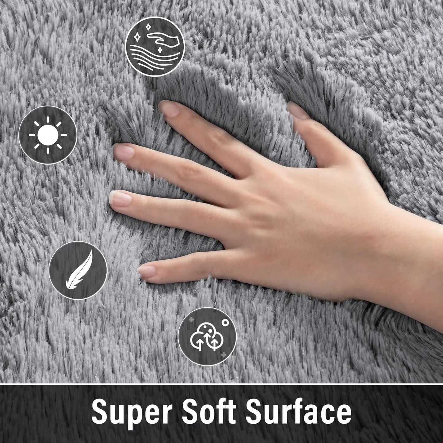 Soft Modern Indoor Shag Rug For Living Room And Bedroom