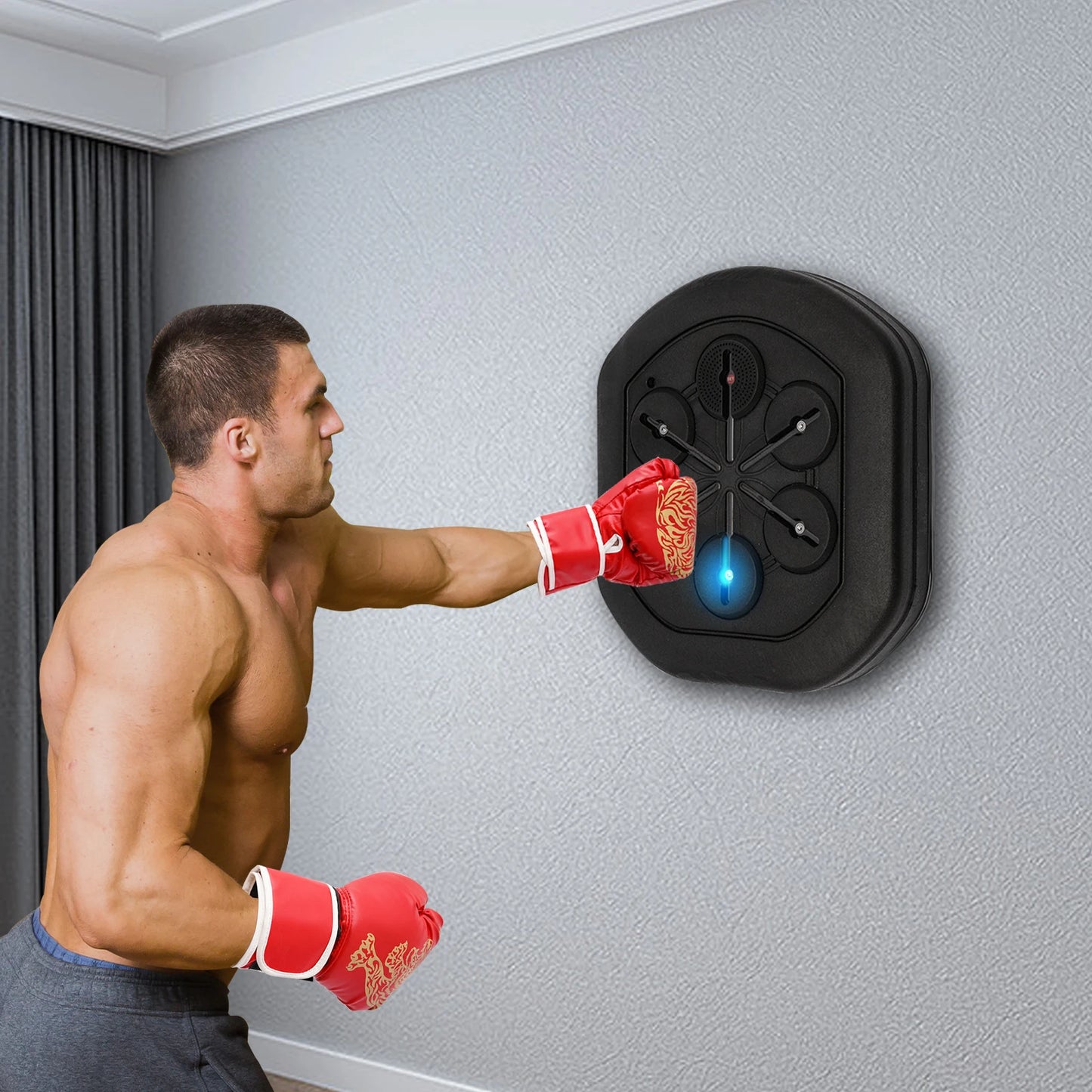 Music Boxing Machine Wall Mounted Led Light Boxing Equipment