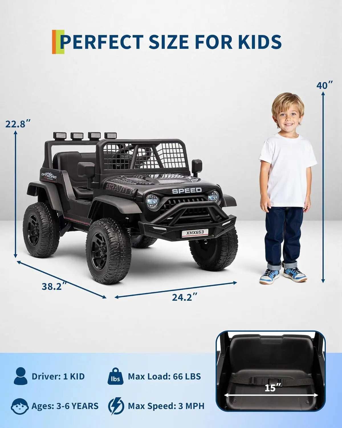 HiMISS Electric Ride On Car For Kids With Remote Control