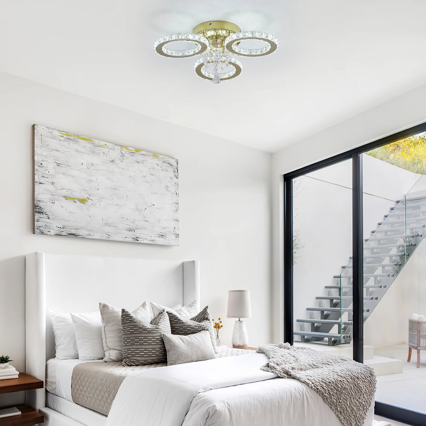 VETRULUS Led Crystal Chandelier Ceiling Light For Living Room