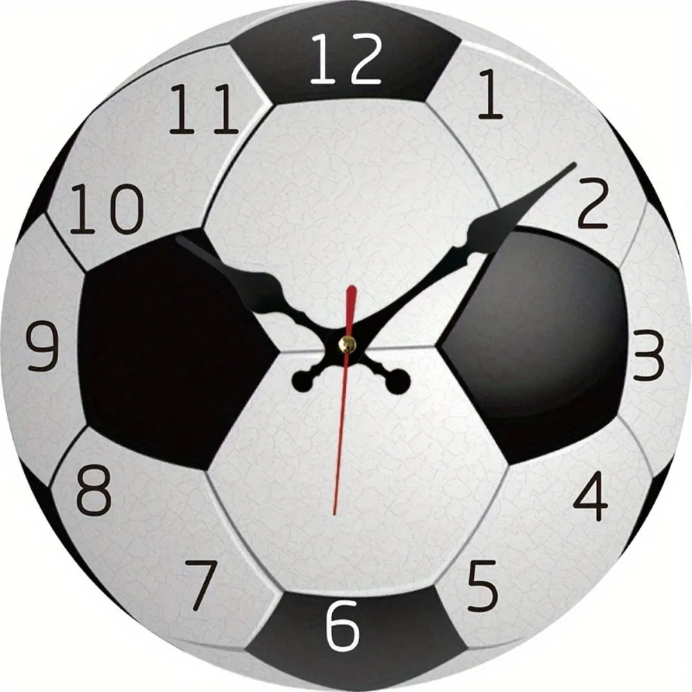 XMSJ Silent Round Soccer Wall Clock For Home Decor