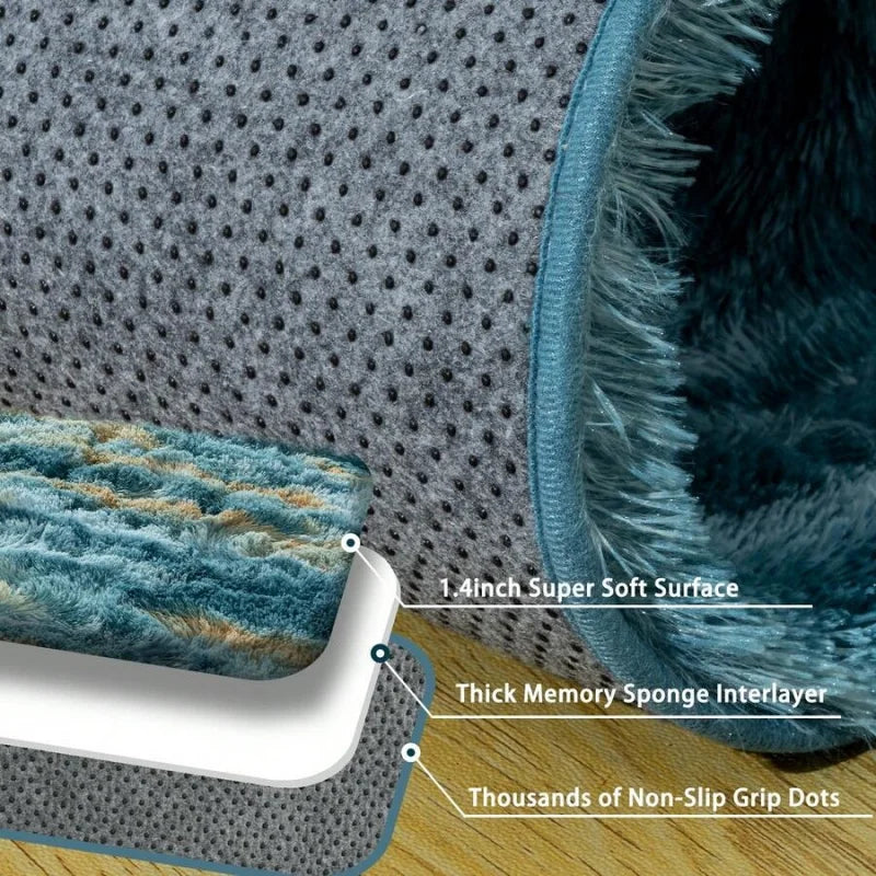 Indoor Soft Shag Plush Acrylic Rug For Bedroom Living Room
