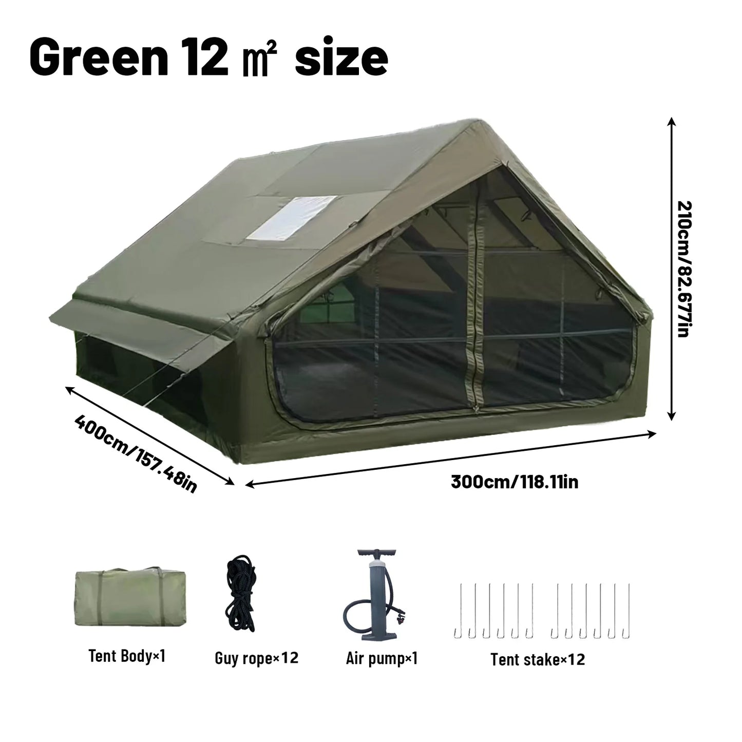 Pakicetus Inflatable Tent With Skylight Quick Setup 4 To 6