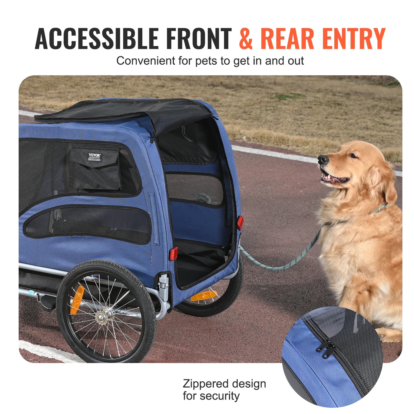 Dog Bike Trailer Carrier Collapsible for Travel