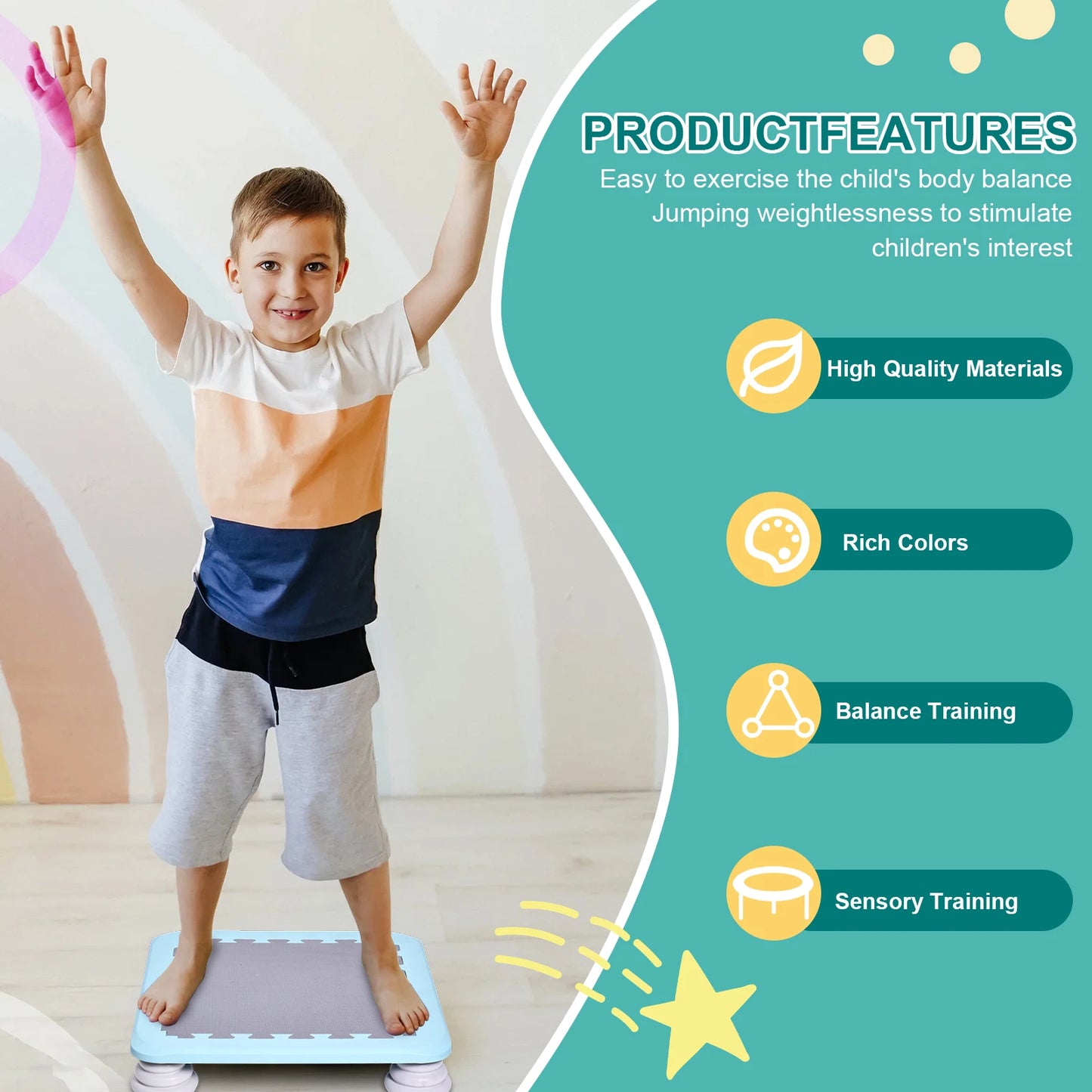 NONE Toddler Trampoline Indoor Rebounder for Kids