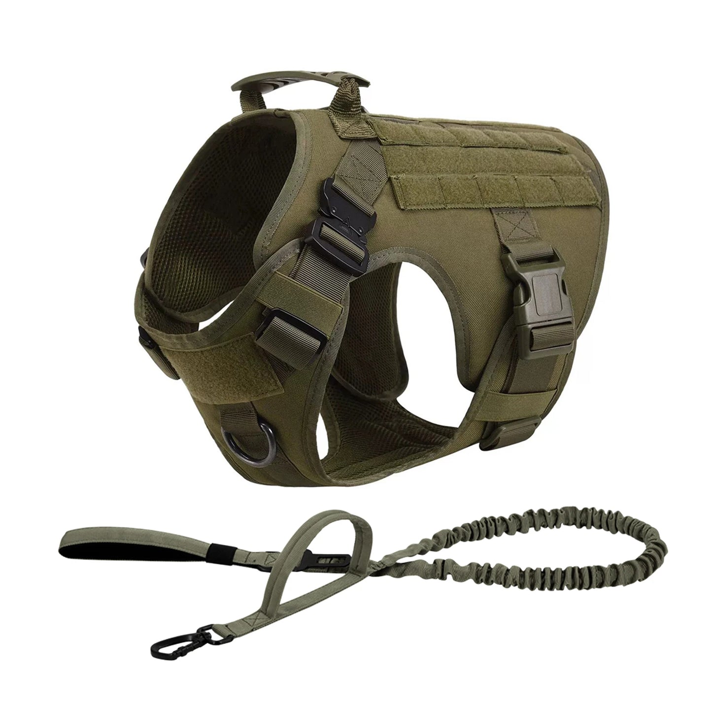 Padded Tactical Dog Harness With Molle Loops And Quick Release
