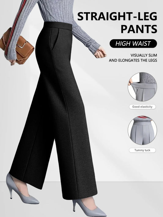 Women Wide Leg High Waist Pants With Pockets For Everyday