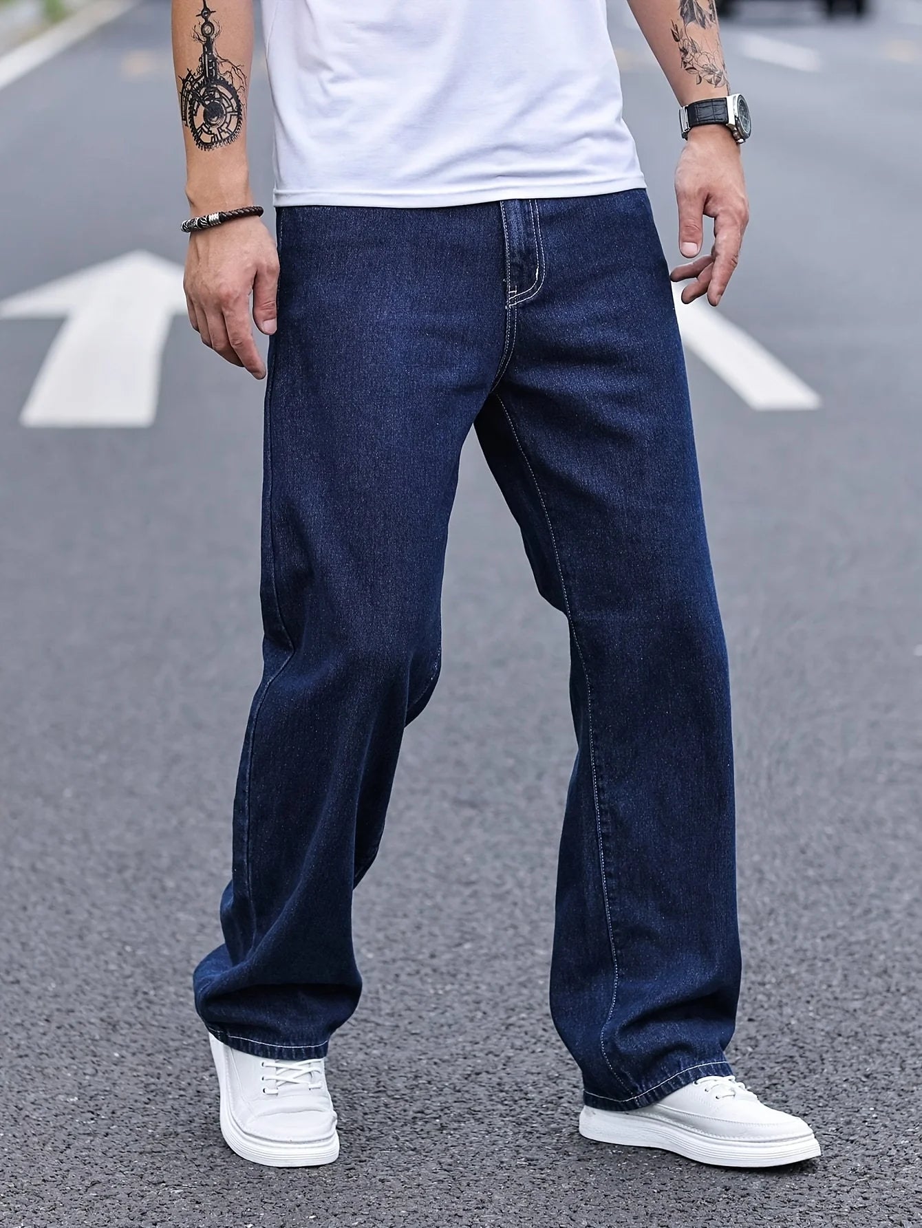 Men's Loose Fit Jeans Cargo Hip Hop Style Casual Pants