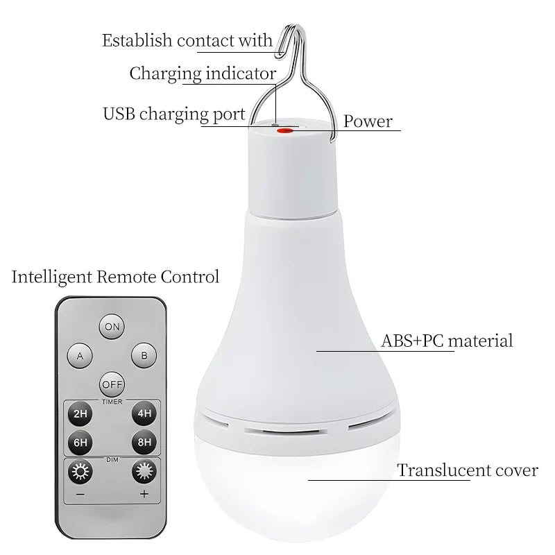 LED Solar USB Charged Waterproof Hanging Emergency Lamp