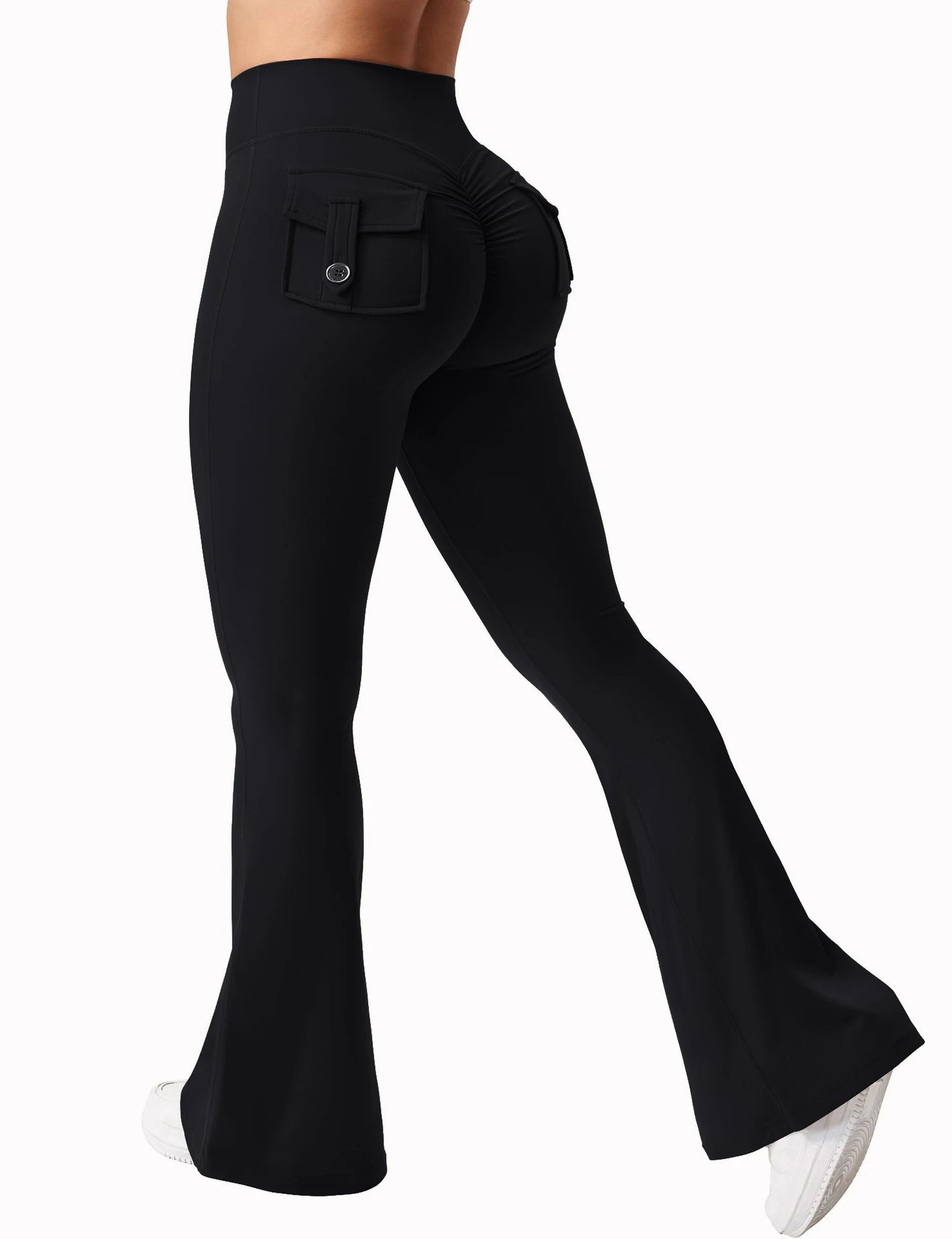 Women's High Waist Cargo Pocket Yoga Running Tights