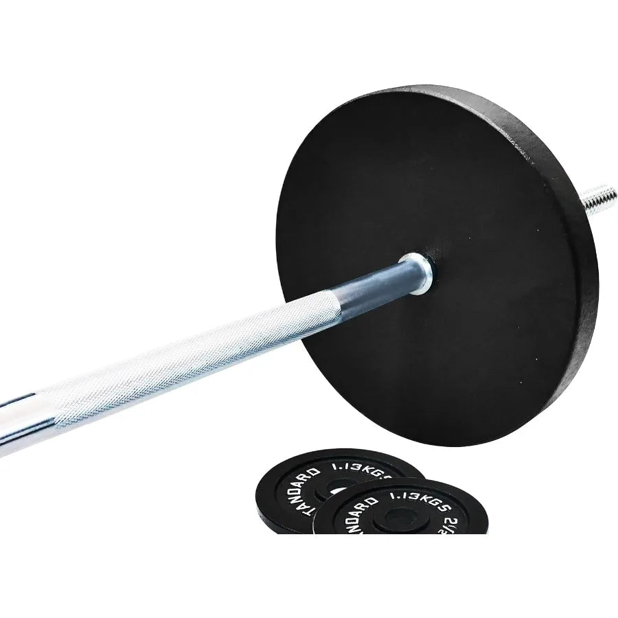 Cast Iron Weight Plates And Barbell Set With Star Locks