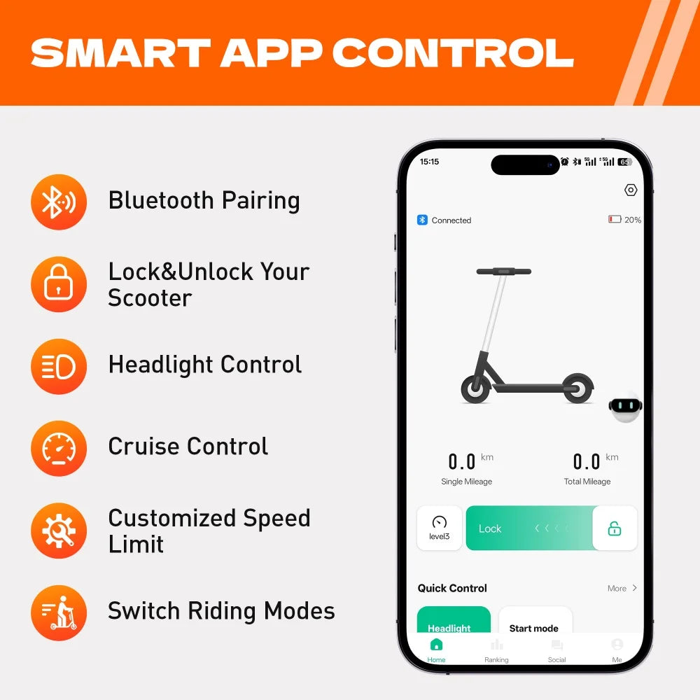 HeroPick C8 Adult Electric Scooter 350W Foldable 19 MPH Long Range US Stock