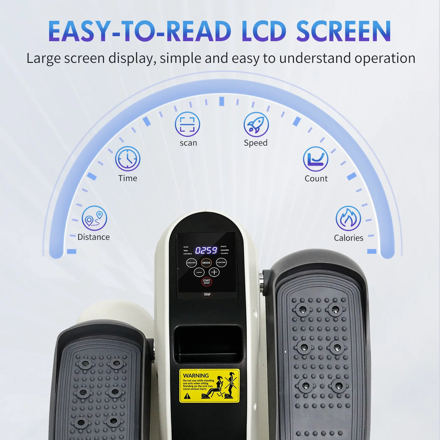 Under Desk Elliptical Mini Leg Exerciser With LCD Screen Remote