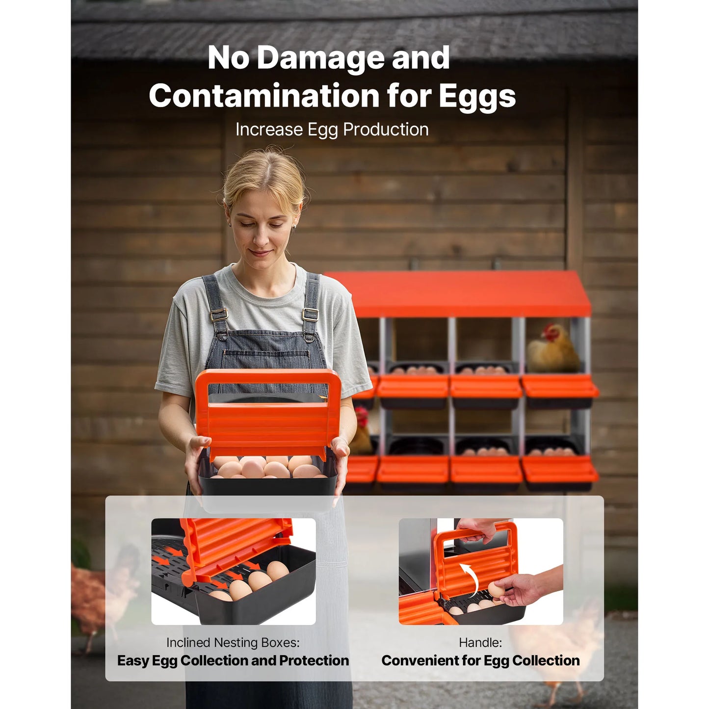 SucceBuy Metal Chicken Nesting Boxes With Protective Rollout Lids