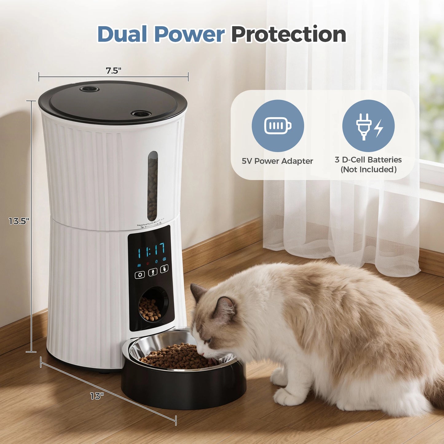 Automatic WiFi Cat Feeder With App Control And Programmable Timer