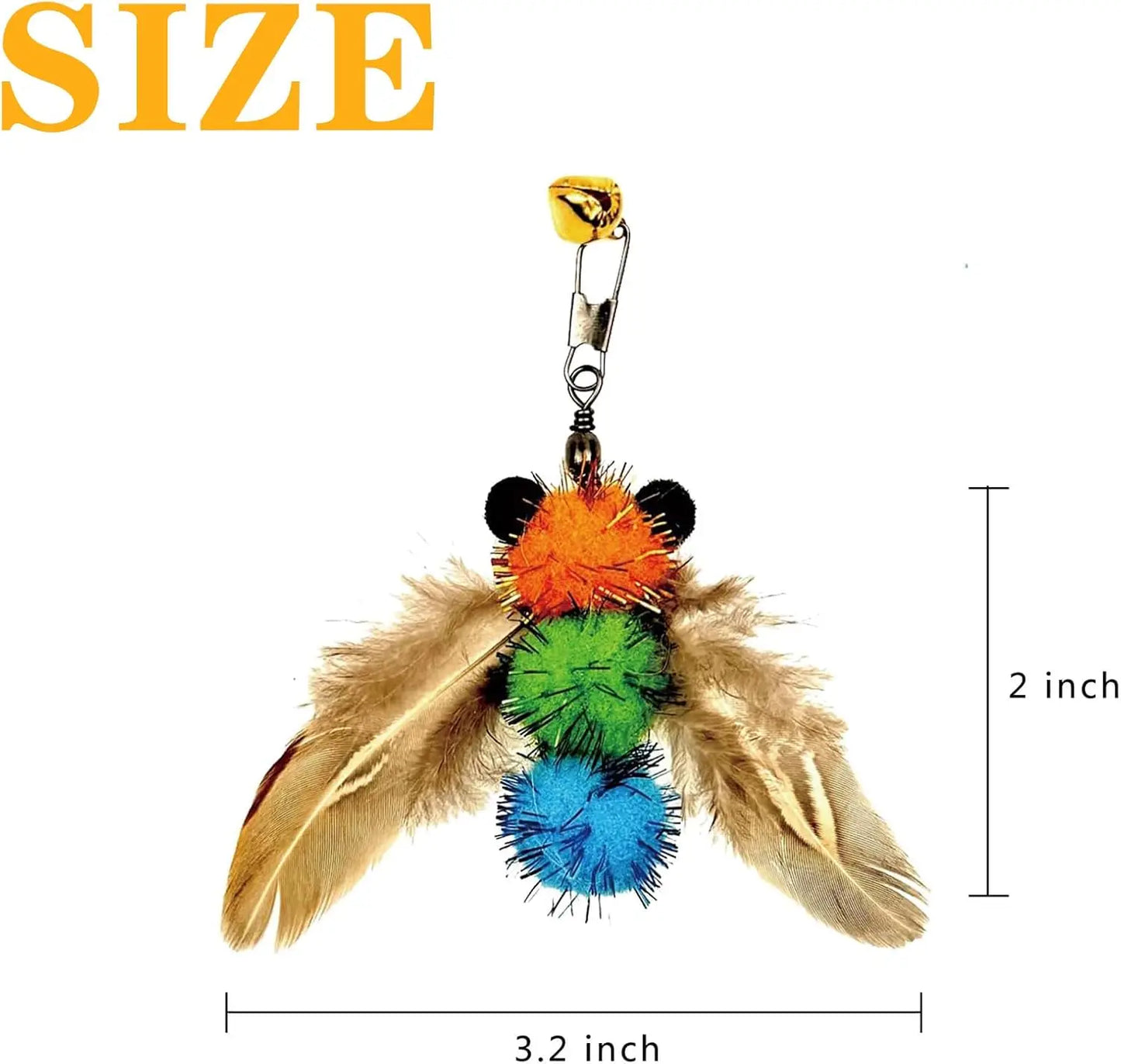 Cat Feather Toy Refill Set With Interactive Wand Attachments