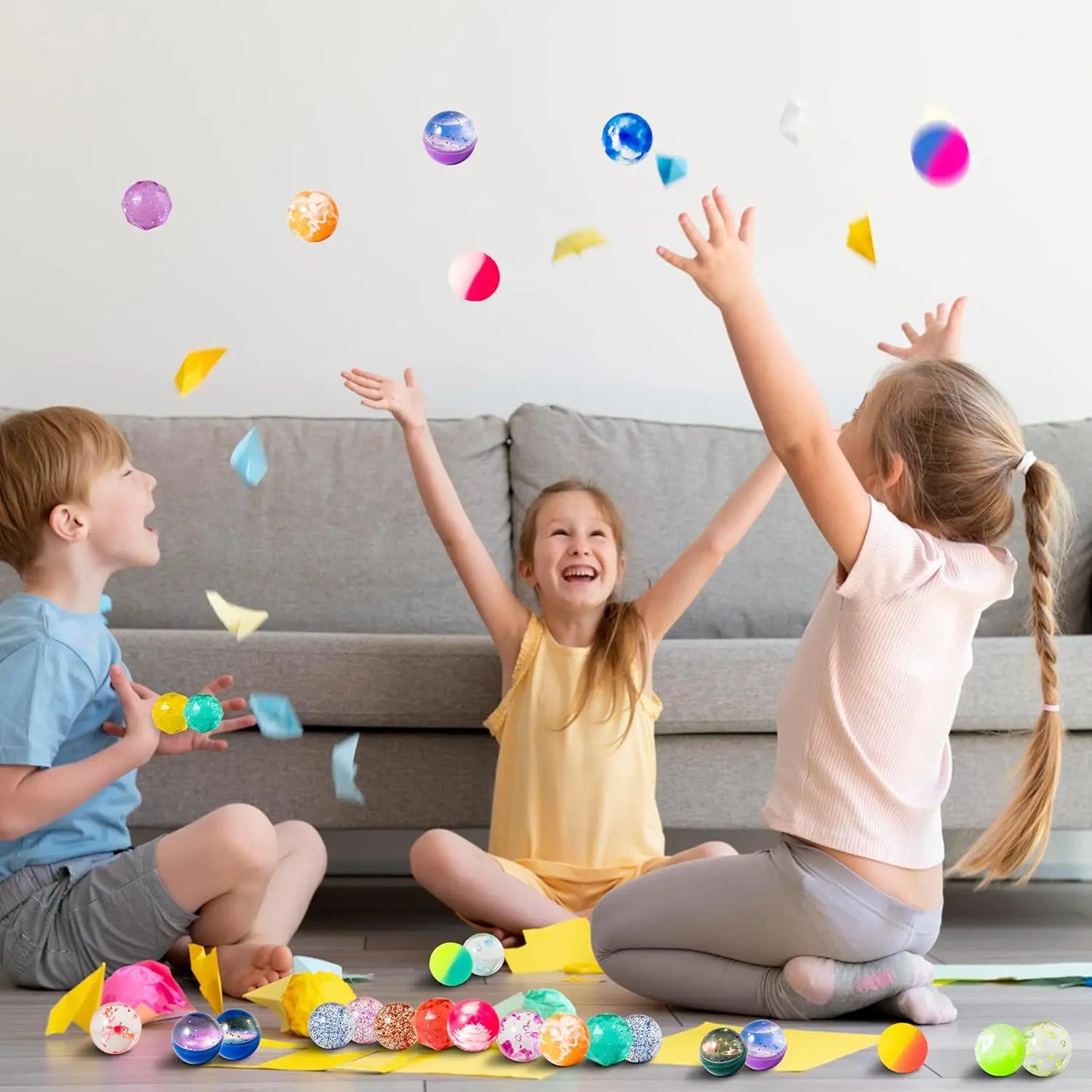 Joyfy 24 Pack Multistyle Bouncy Balls 6 Styles Party Favors