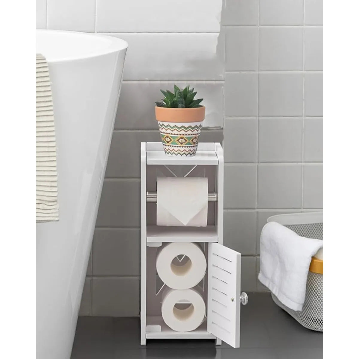 XIUWO Free Standing Toilet Paper Holder Stand