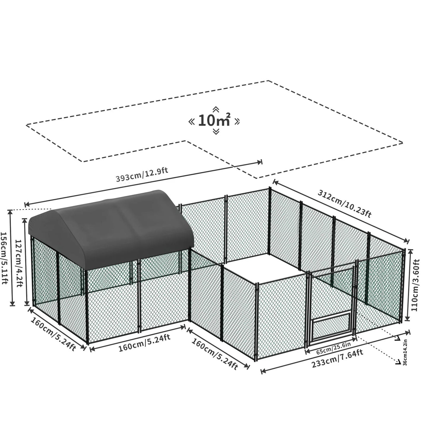 BORWART Heavy Duty Walk In Chicken Coop With Waterproof Cover