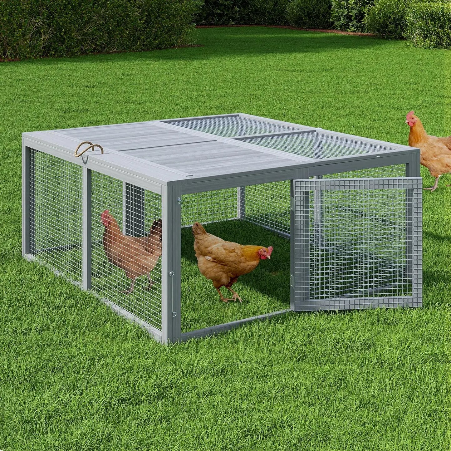 HiMISS Portable Wooden Chicken Coop And Rabbit Hutch For Outdoors