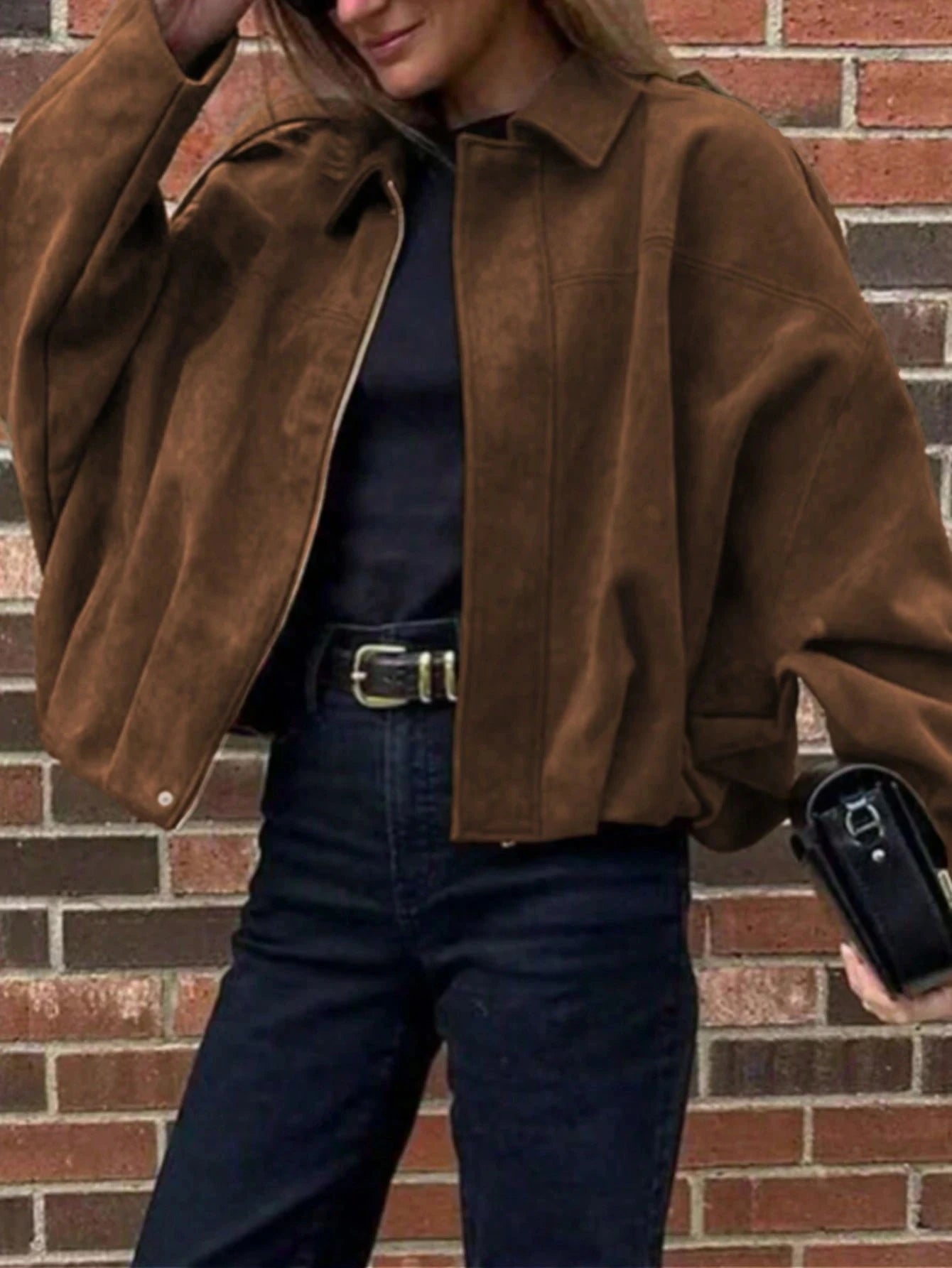 Women's Vintage Suede Jacket Loose Casual Street Style Outerwear