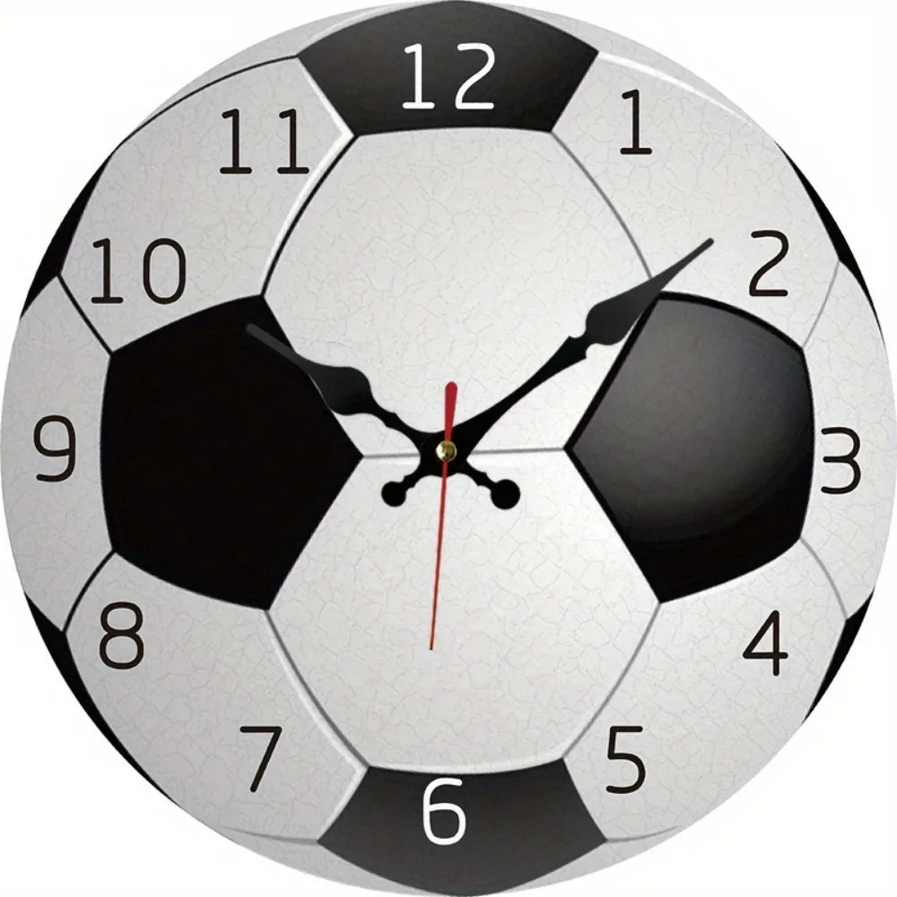 XMSJ Silent Round Soccer Wall Clock For Home Decor