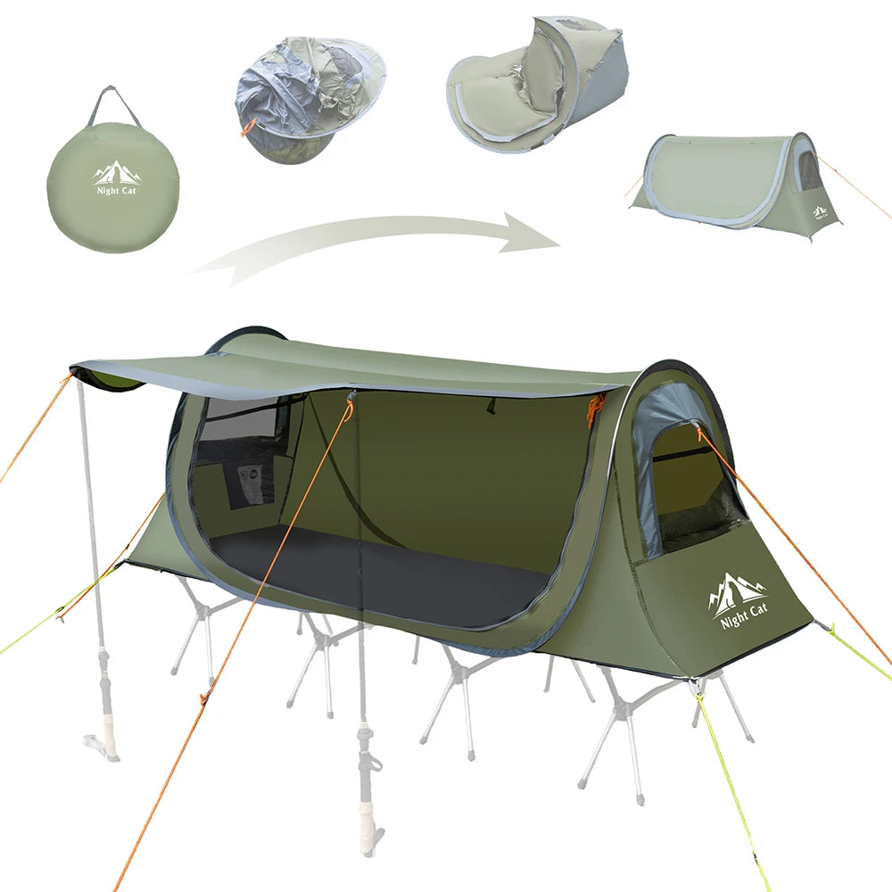 Night Cat Pop Up Camping Tent Waterproof Instant Setup