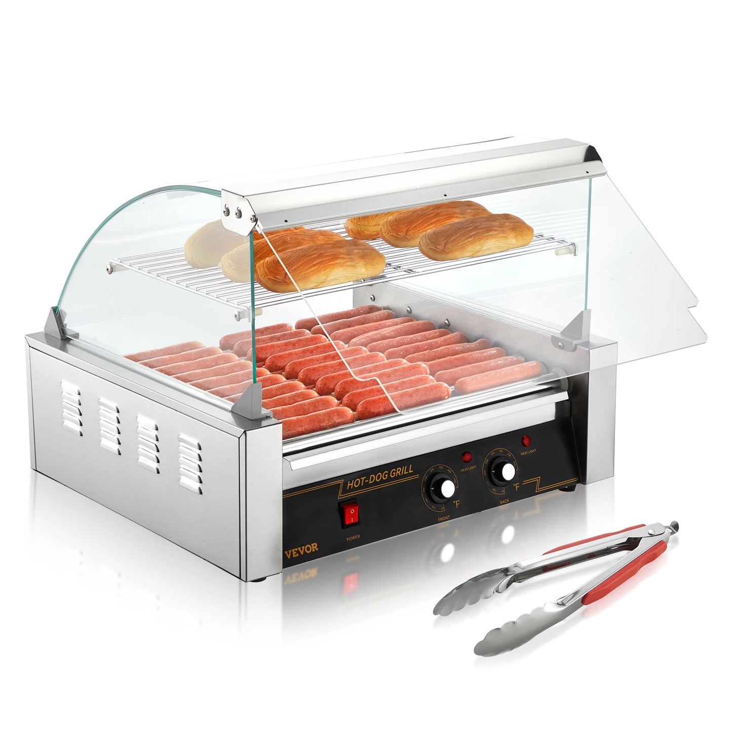 SucceBuy Hot Dog Roller Machine 5/7/11 Rods Sausage Grill